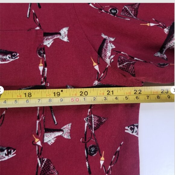 Puritan Fish Shirt Men’s Short Sleeve Shirt Small Fish Lines Wrinkle Free Cotton - Picture 13 of 14